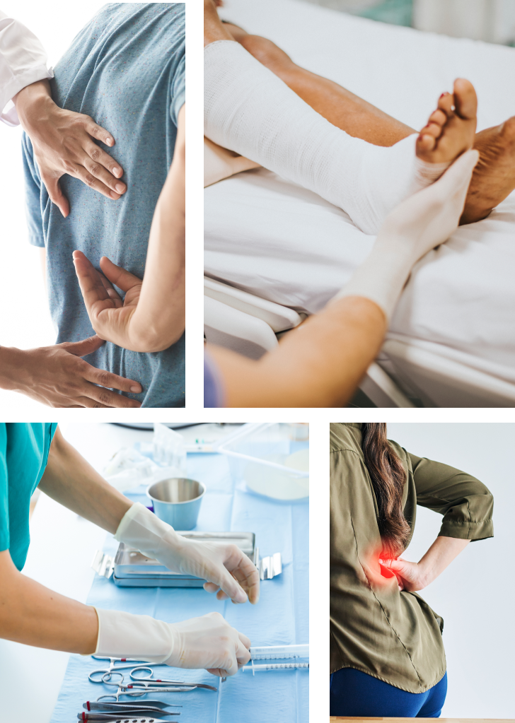A doctor examining a patient in a hospital room